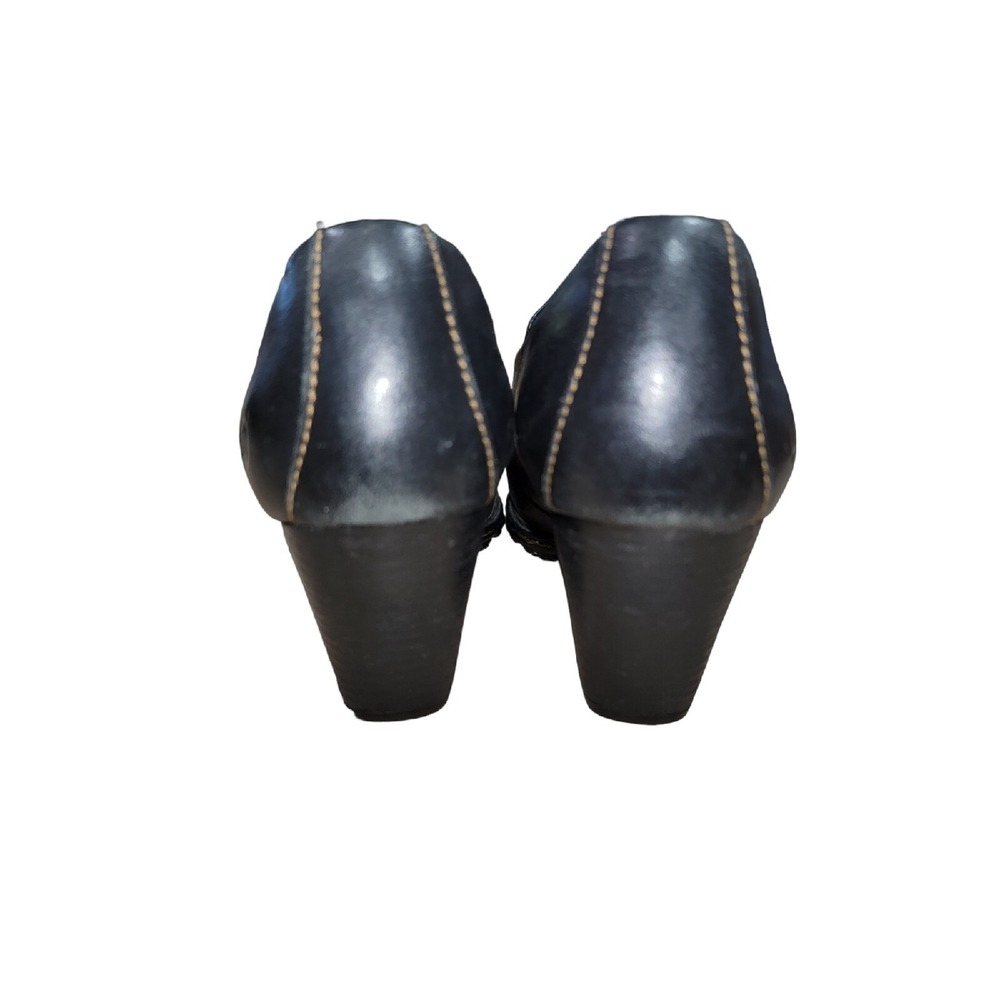 Born Gertrude Womens Black‎ Leather Slip On Heel Pump Clog Shoes Sz 7 US / 38 EU - Picture 8 of 13